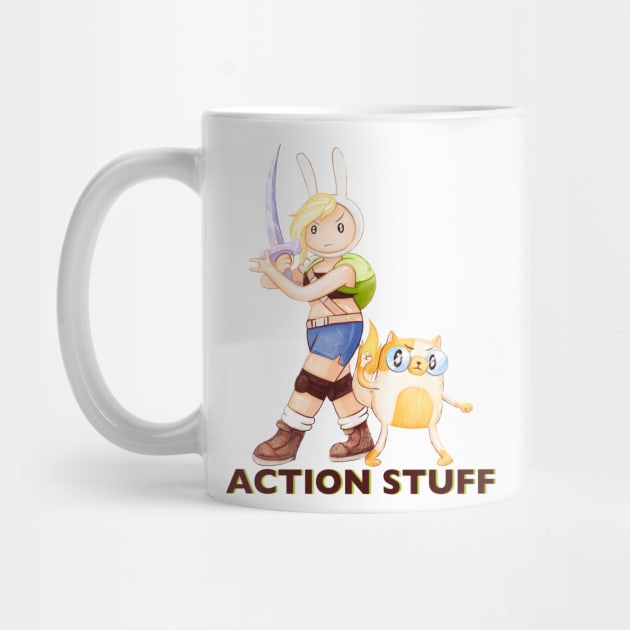 Action Stuff!! Fionna and Cake / Adventure Time fan art by art official sweetener